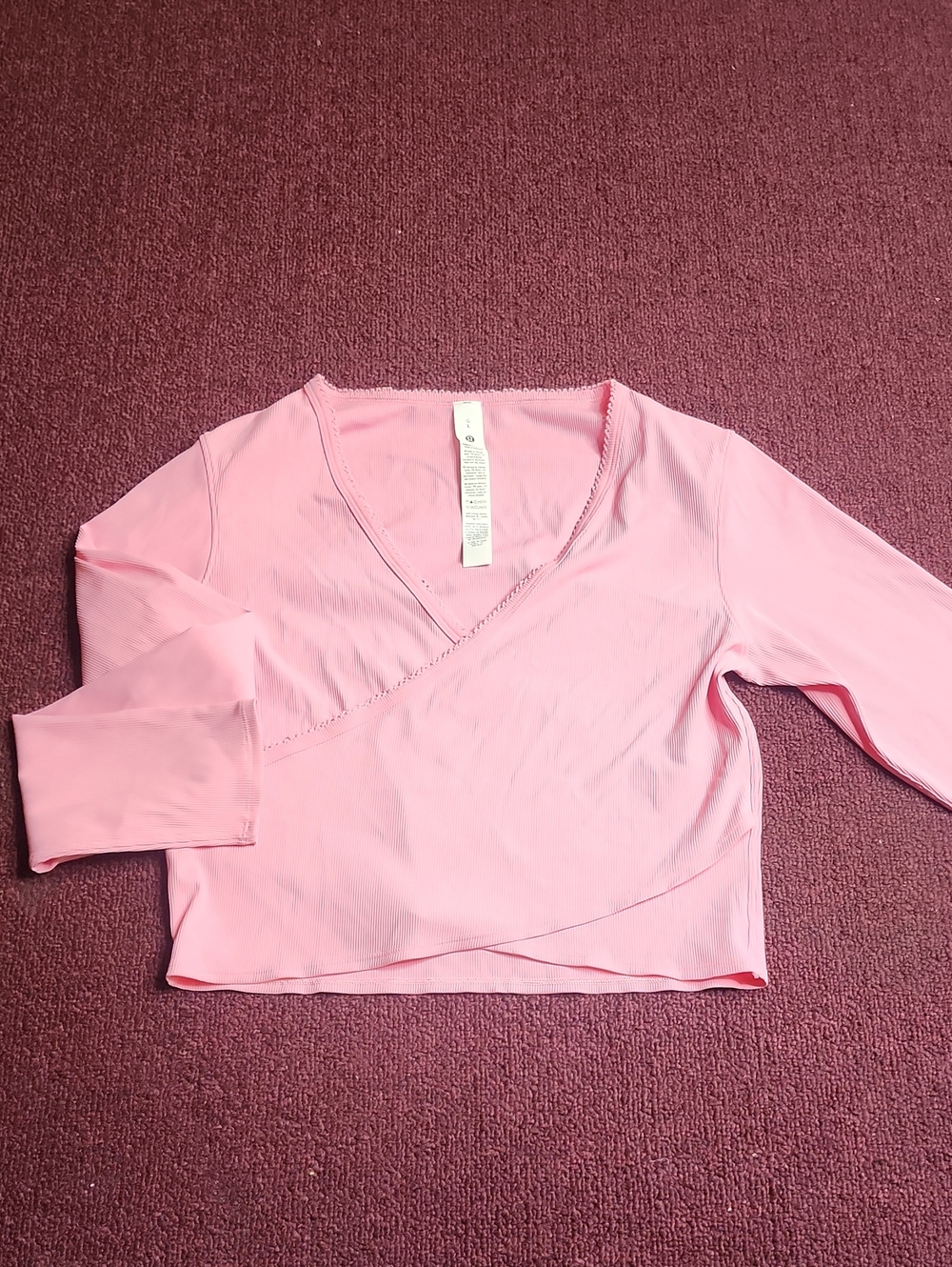 Women's Pink Wrap-Style Long Sleeve Top LULULEMON ALIGN